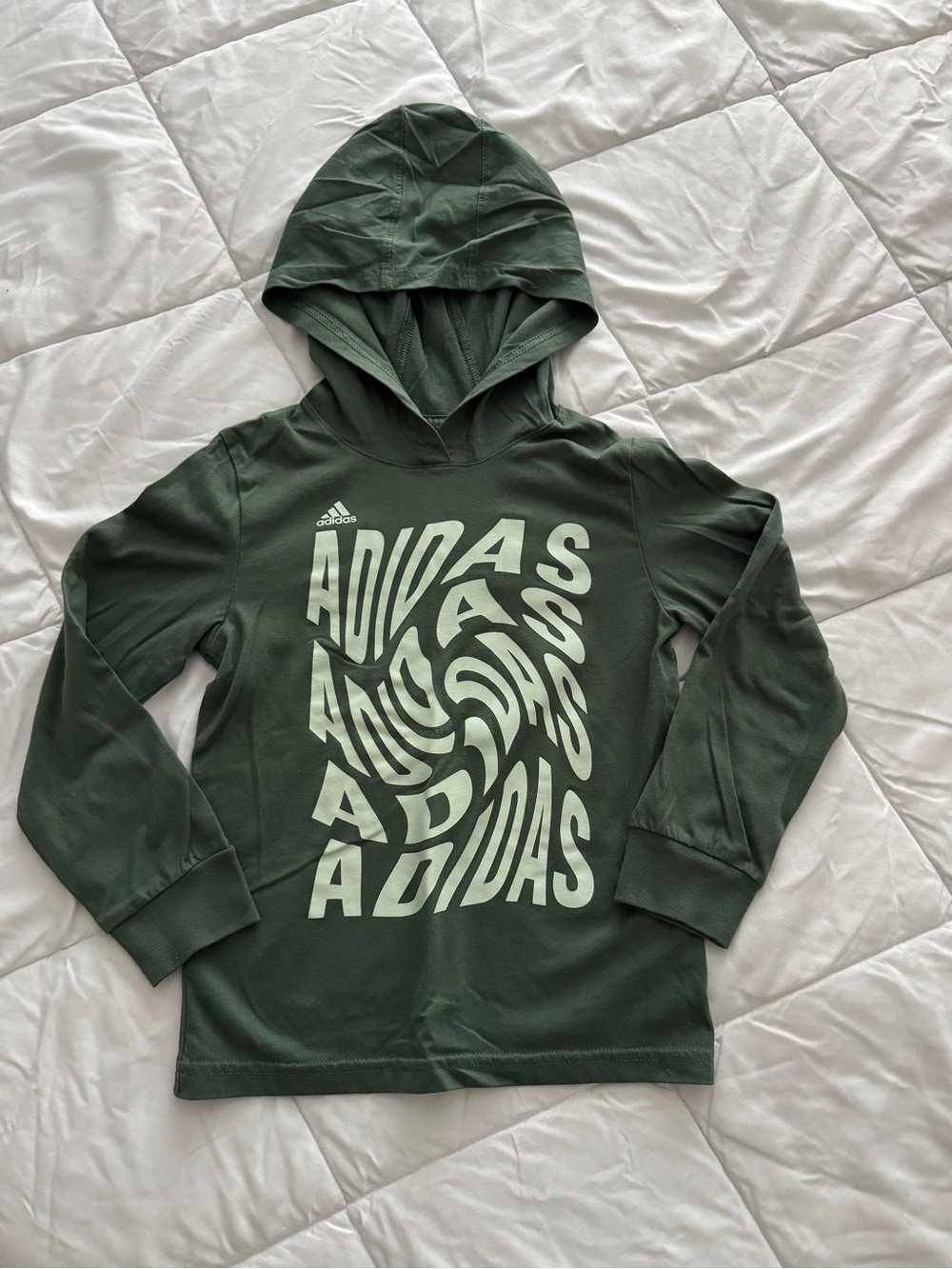 Boys 5 Adidas Green Hooded Shirt